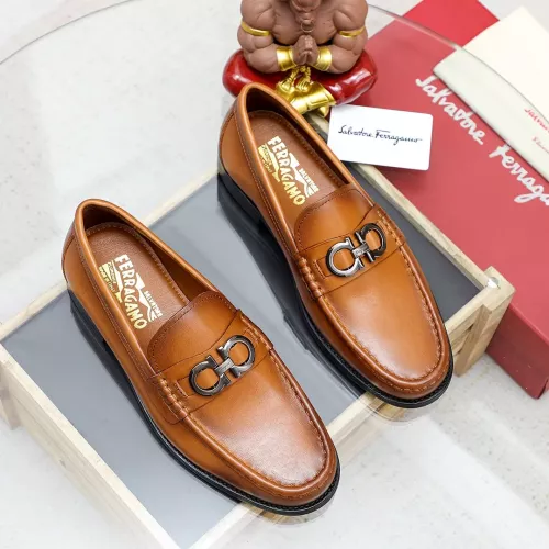 Replica Salvatore Ferragamo Leather Shoes For Men #1361670 $82.00 USD for Wholesale