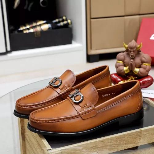 Replica Salvatore Ferragamo Leather Shoes For Men #1361670 $82.00 USD for Wholesale