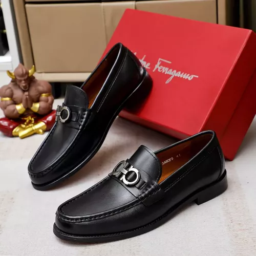 Replica Salvatore Ferragamo Leather Shoes For Men #1361671 $82.00 USD for Wholesale