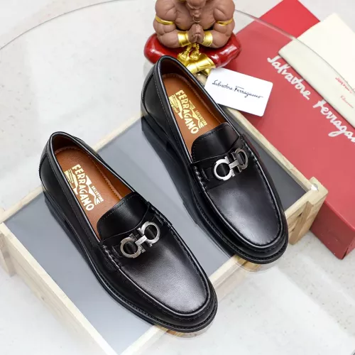 Replica Salvatore Ferragamo Leather Shoes For Men #1361671 $82.00 USD for Wholesale