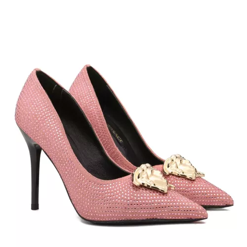 Versace High-Heeled Shoes For Women #1363351 $82.00 USD, Wholesale Replica Versace High-Heeled Shoes