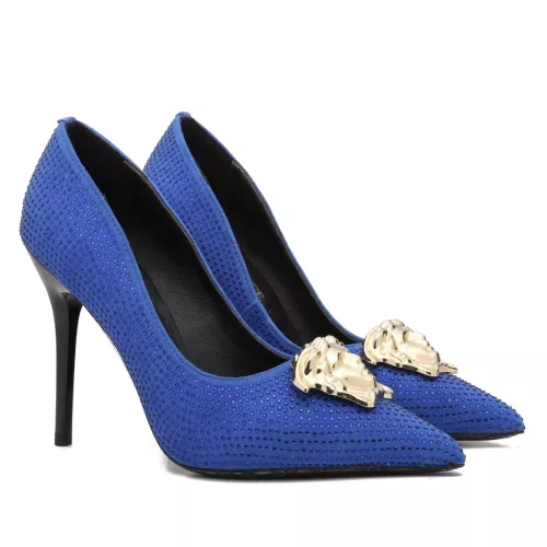 Versace High-Heeled Shoes For Women #1363353 $82.00 USD, Wholesale Replica Versace High-Heeled Shoes