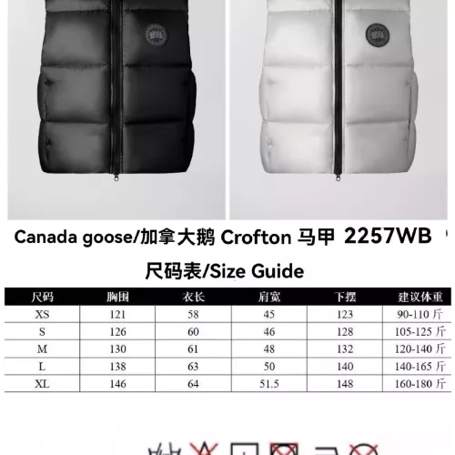 Replica Canada Goose Down Feather Coat Sleeveless For Women #1363619 $115.00 USD for Wholesale