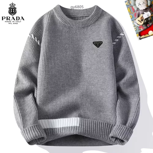 Prada Sweaters Long Sleeved For Men #1364558 $48.00 USD, Wholesale Replica Prada Sweaters