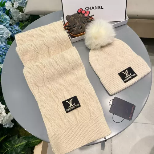 Louis Vuitton LV Hat and Scarf Set #1365665 $64.00 USD, Wholesale Replica Louis Vuitton LV Hat and Scarf and Glove Set