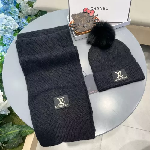 Louis Vuitton LV Hat and Scarf Set #1365667 $64.00 USD, Wholesale Replica Louis Vuitton LV Hat and Scarf and Glove Set