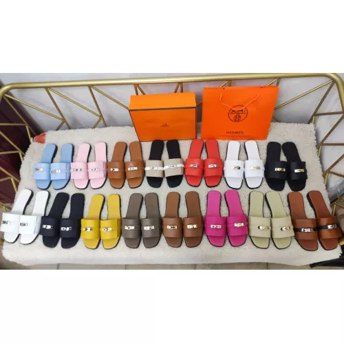 Replica Hermes Slippers For Women #1368666 $85.00 USD for Wholesale