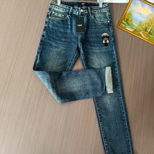 Replica Fendi Jeans For Men #1369543 $48.00 USD for Wholesale