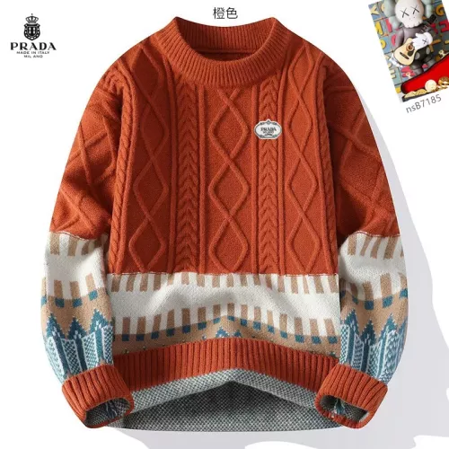 Prada Sweaters Long Sleeved For Men #1370439 $48.00 USD, Wholesale Replica Prada Sweaters