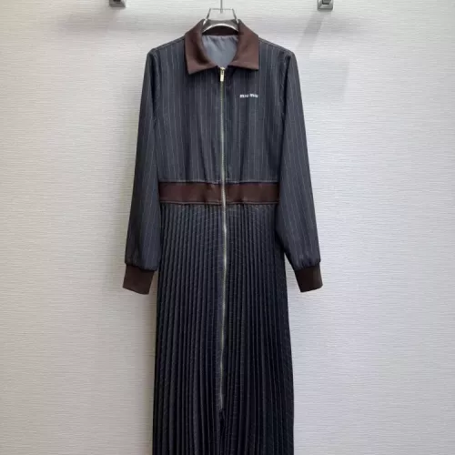 MIU MIU Dresses Long Sleeved For Women #1370632 $100.00 USD, Wholesale Replica MIU MIU Dresses