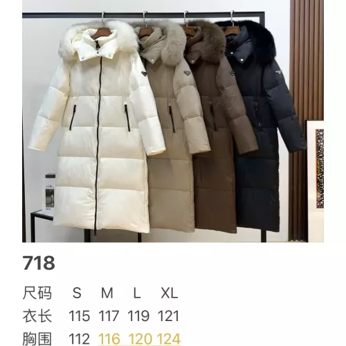 Replica Prada Down Feather Coat Long Sleeved For Women #1371069 $280.99 USD for Wholesale