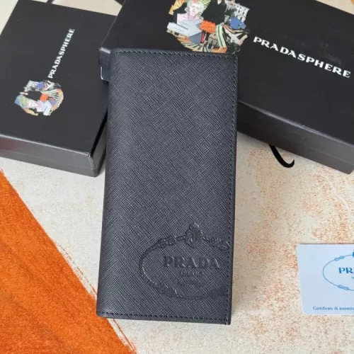 Prada Wallets In Black For Men #1372703 $40.00 USD, Wholesale Replica Prada Wallets