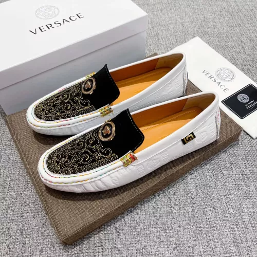 Versace Leather Shoes For Men #1373576 $85.00 USD, Wholesale Replica Versace Leather Shoes