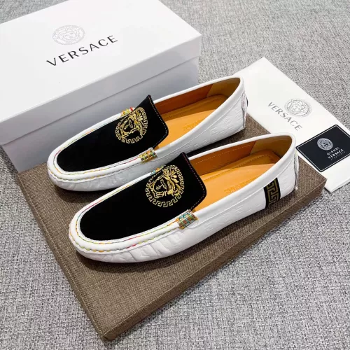 Versace Leather Shoes For Men #1373577 $85.00 USD, Wholesale Replica Versace Leather Shoes