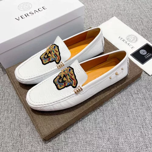 Versace Leather Shoes For Men #1373578 $85.00 USD, Wholesale Replica Versace Leather Shoes