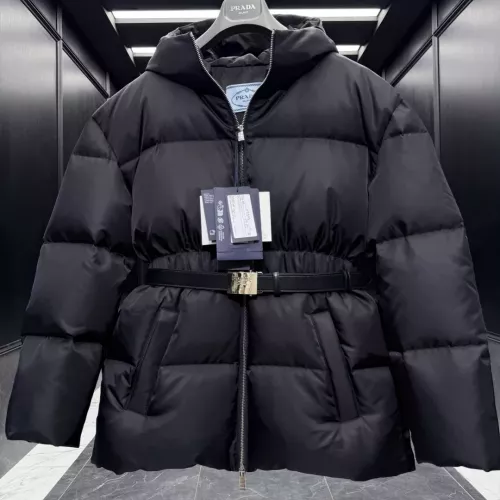 Prada Down Feather Coat Long Sleeved For Women #1374575 $225.00 USD, Wholesale Replica Prada Down Feather Coat