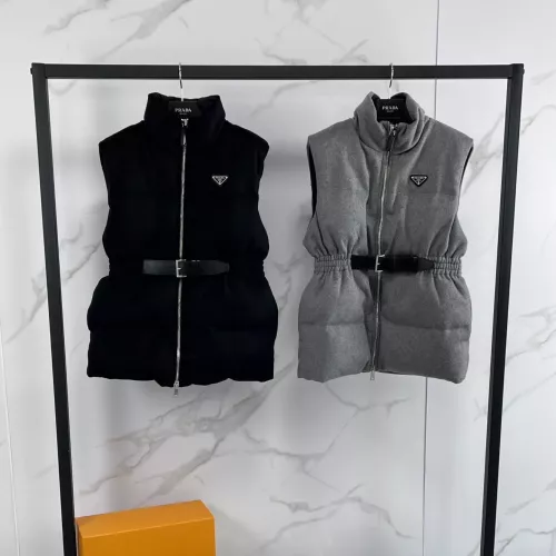 Replica Prada Down Feather Coat Sleeveless For Women #1374766 $170.00 USD for Wholesale