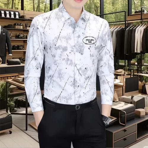 Replica Prada Shirts Long Sleeved For Men #1374897 $56.00 USD for Wholesale