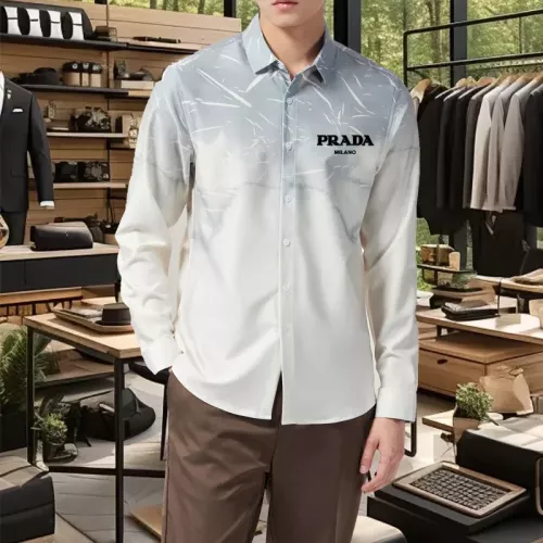 Prada Shirts Long Sleeved For Men #1374901 $56.00 USD, Wholesale Replica Prada Shirts