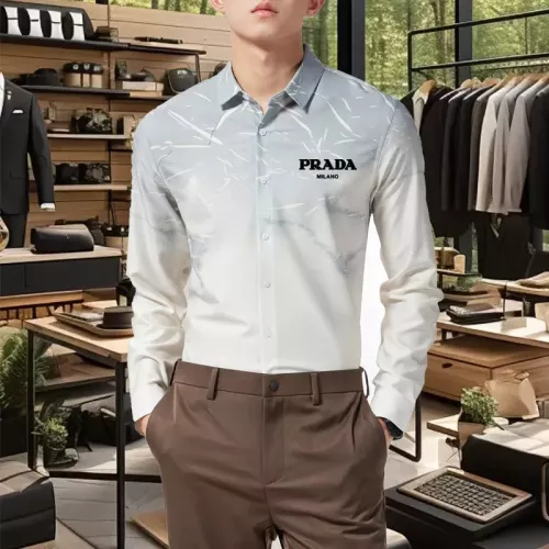 Replica Prada Shirts Long Sleeved For Men #1374901 $56.00 USD for Wholesale