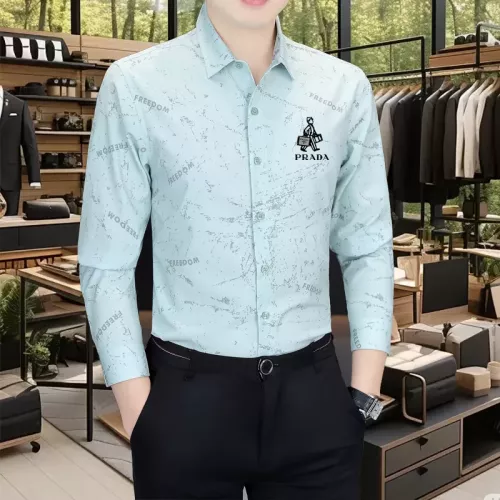 Replica Prada Shirts Long Sleeved For Men #1374903 $56.00 USD for Wholesale