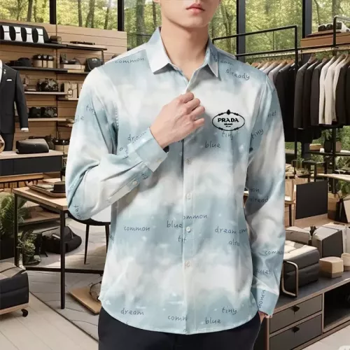 Prada Shirts Long Sleeved For Men #1374908 $56.00 USD, Wholesale Replica Prada Shirts