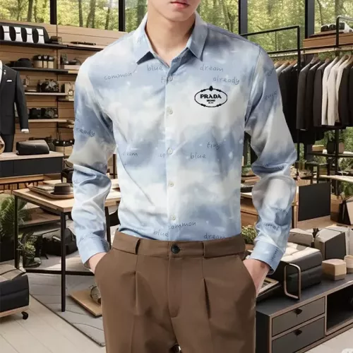 Replica Prada Shirts Long Sleeved For Men #1374909 $56.00 USD for Wholesale