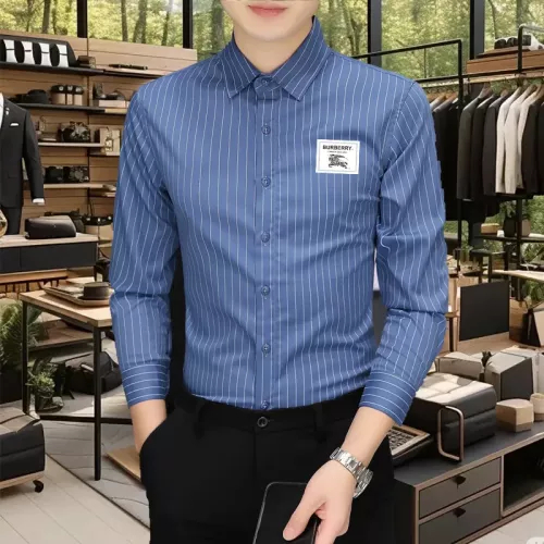 Burberry Shirts Long Sleeved For Men #1374915 $56.00 USD, Wholesale Replica Burberry Shirts