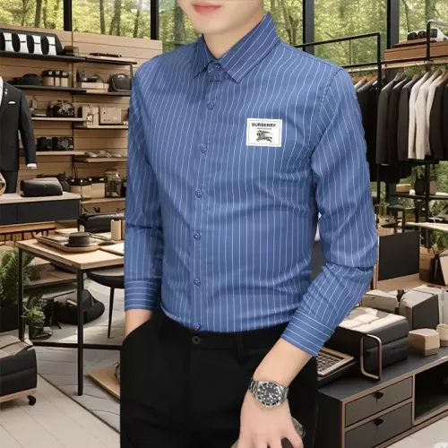 Replica Burberry Shirts Long Sleeved For Men #1374915 $56.00 USD for Wholesale