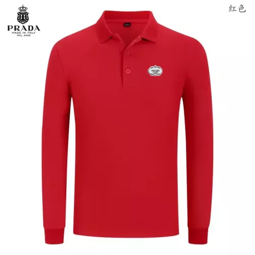 Prada T-Shirts Long Sleeved For Men #1376066 $40.00 USD, Wholesale Replica Prada T-Shirts