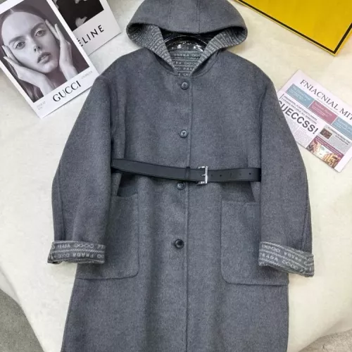 Prada Coat Long Sleeved For Women #1376603 $350.41 USD, Wholesale Replica Prada Coat