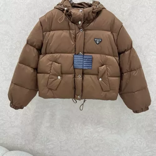 Prada Down Feather Coat Long Sleeved For Women #1376684 $170.00 USD, Wholesale Replica Prada Down Feather Coat