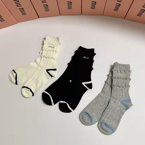 Replica MIU MIU Socks #1377799 $32.00 USD for Wholesale
