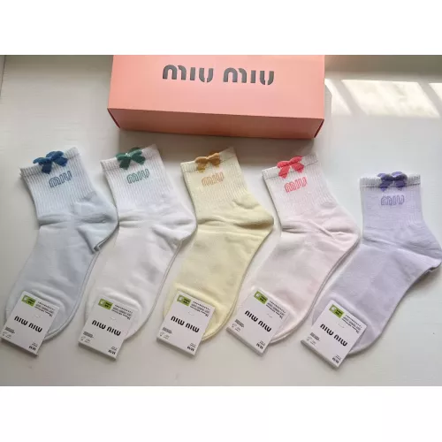 MIU MIU Socks For Women #1378401 $25.00 USD, Wholesale Replica MIU MIU Socks