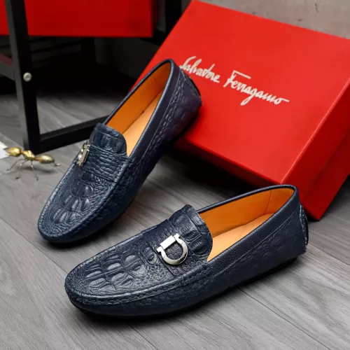 Replica Salvatore Ferragamo Leather Shoes For Men #1380524 $76.00 USD for Wholesale