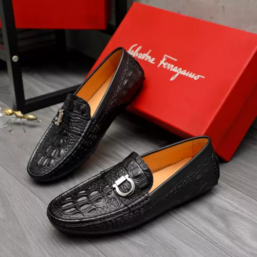 Replica Salvatore Ferragamo Leather Shoes For Men #1380525 $76.00 USD for Wholesale
