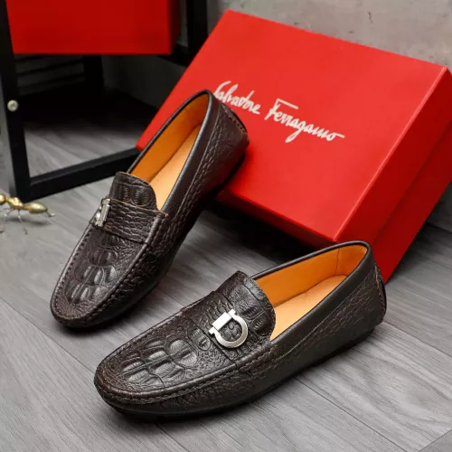 Replica Salvatore Ferragamo Leather Shoes For Men #1380526 $76.00 USD for Wholesale
