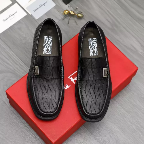 Replica Salvatore Ferragamo Leather Shoes For Men #1380546 $98.00 USD for Wholesale