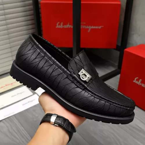 Replica Salvatore Ferragamo Leather Shoes For Men #1380546 $98.00 USD for Wholesale