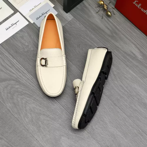 Replica Salvatore Ferragamo Leather Shoes For Men #1380550 $76.00 USD for Wholesale