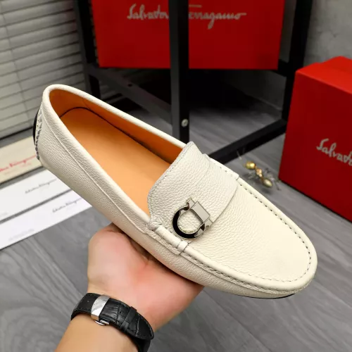 Replica Salvatore Ferragamo Leather Shoes For Men #1380550 $76.00 USD for Wholesale