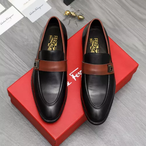 Replica Salvatore Ferragamo Leather Shoes For Men #1380555 $88.00 USD for Wholesale