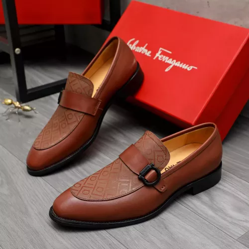 Salvatore Ferragamo Leather Shoes For Men #1380558 $88.00 USD, Wholesale Replica Salvatore Ferragamo Leather Shoes