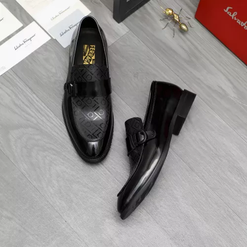 Replica Salvatore Ferragamo Leather Shoes For Men #1380560 $88.00 USD for Wholesale