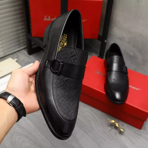 Replica Salvatore Ferragamo Leather Shoes For Men #1380561 $88.00 USD for Wholesale