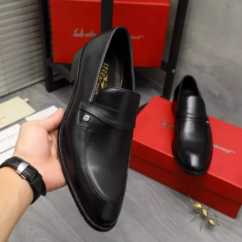 Replica Salvatore Ferragamo Leather Shoes For Men #1380563 $88.00 USD for Wholesale