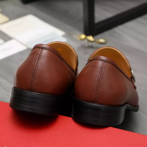 Replica Salvatore Ferragamo Leather Shoes For Men #1380564 $88.00 USD for Wholesale