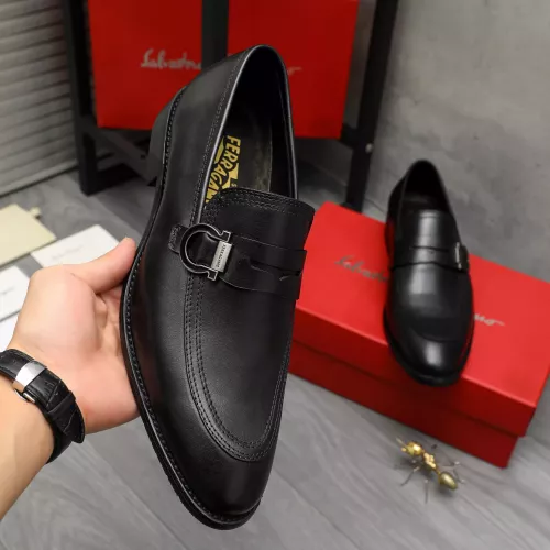 Replica Salvatore Ferragamo Leather Shoes For Men #1380567 $88.00 USD for Wholesale