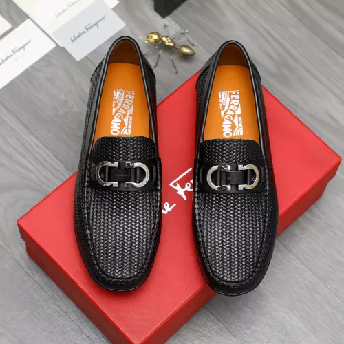 Replica Salvatore Ferragamo Leather Shoes For Men #1380573 $76.00 USD for Wholesale