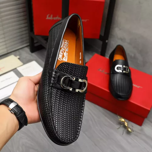 Replica Salvatore Ferragamo Leather Shoes For Men #1380573 $76.00 USD for Wholesale